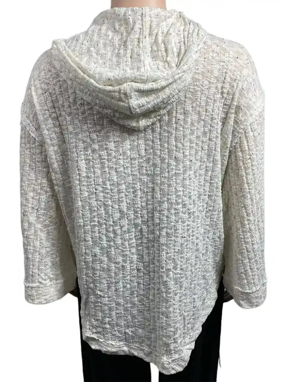 Free People Baja Babe Confetti Speckled Hacci Hoodie Sweater